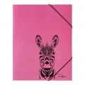  Aplankas dokumentams, sąsiuviniams PAGNA Zebra, A4, su gumele, rožinis