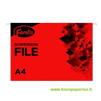  Kartotekinis vokas FOROFIS A4, raudonos sp. 25 vnt.