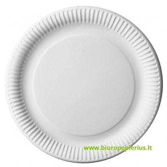  Lėkštės Pure, vienkartinės, popierinės, apvalios, baltos, D 29 cm, 50 vnt.