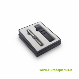  Rinkinys PARKER Sonnet Steel CT, plunksnakotis ir dėklas