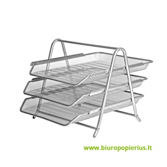  Padėklas dokumentams FOROFIS, 3 dalių, sidabrinės sp.