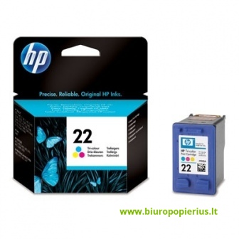 Hewlett-Packard 22 (C9352AE) Trispalvė, 138 psl.  	