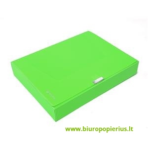  Dėklas - dėžutė dokumentams PANTA PLAST Neon, PP, A4, 55 mm, žalios sp.