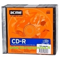  CD-R diskai ACME, 700MB, 52X, plonoje dėžutėje, 10 vnt.